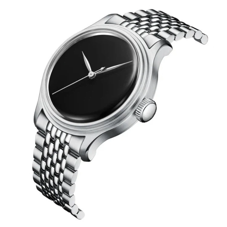 Custom Mechanical Watch For Men Black Onyx Gemstone Dial